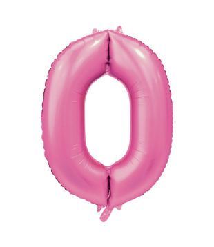 Cijferballon XXL | 0 santijn roze
