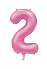 Cijferballon XXL | 2 santijn roze