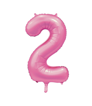 Cijferballon XXL | 2 santijn roze