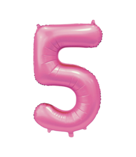 Cijferballon XXL | 5 Satijn roze