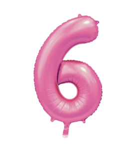 Cijferballon XXL | 6 satijn roze