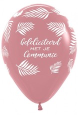 5x latex ballon gefeliciteerd met je communie roze | 30 cm