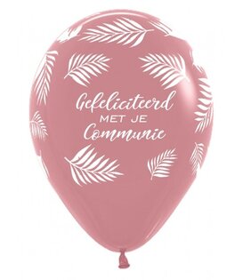 5x latex ballon gefeliciteerd met je communie roze | 30 cm