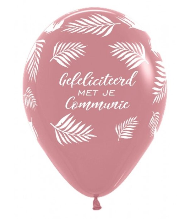 5x latex ballon gefeliciteerd met je communie roze | 30 cm