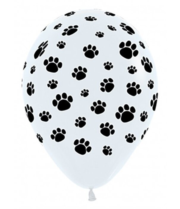10x latex ballonnen met dierenpootje | 30cm