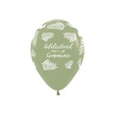 5x latex ballon gefeliciteerd met je communie olijfgroen | 30 cm
