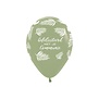 5x latex ballon gefeliciteerd met je communie olijfgroen | 30 cm