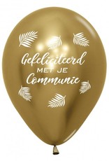 5x latex ballon gefeliciteerd met je communie goud | 30 cm