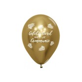 5x latex ballon gefeliciteerd met je communie goud | 30 cm