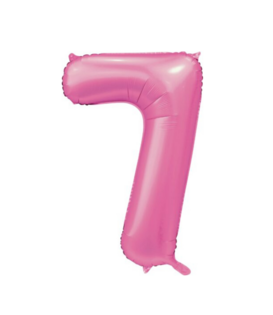 Cijferballon XXL | 7 satijn roze