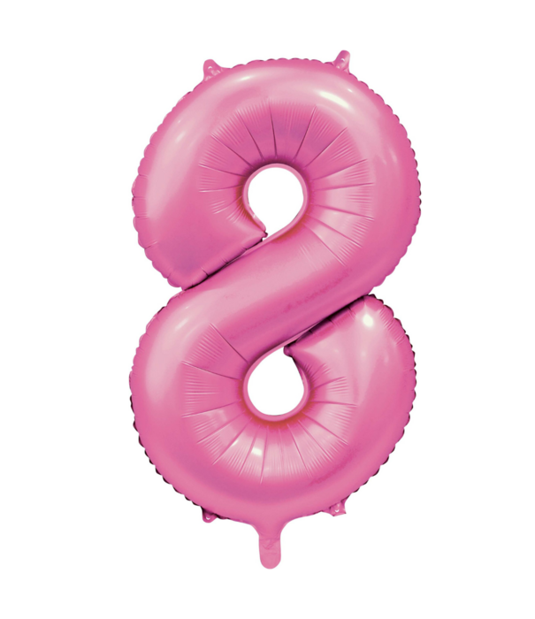 Cijferballon XXL | 8  satijn roze