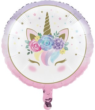 Folieballon Unicorn rond 45cm