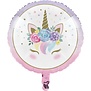 Folieballon Unicorn rond 45cm