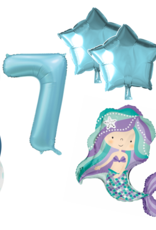 Ballonnenpakket zeemeermin met XXL cijferballon