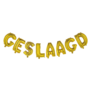 Feestslinger folieballon geslaagd / goud