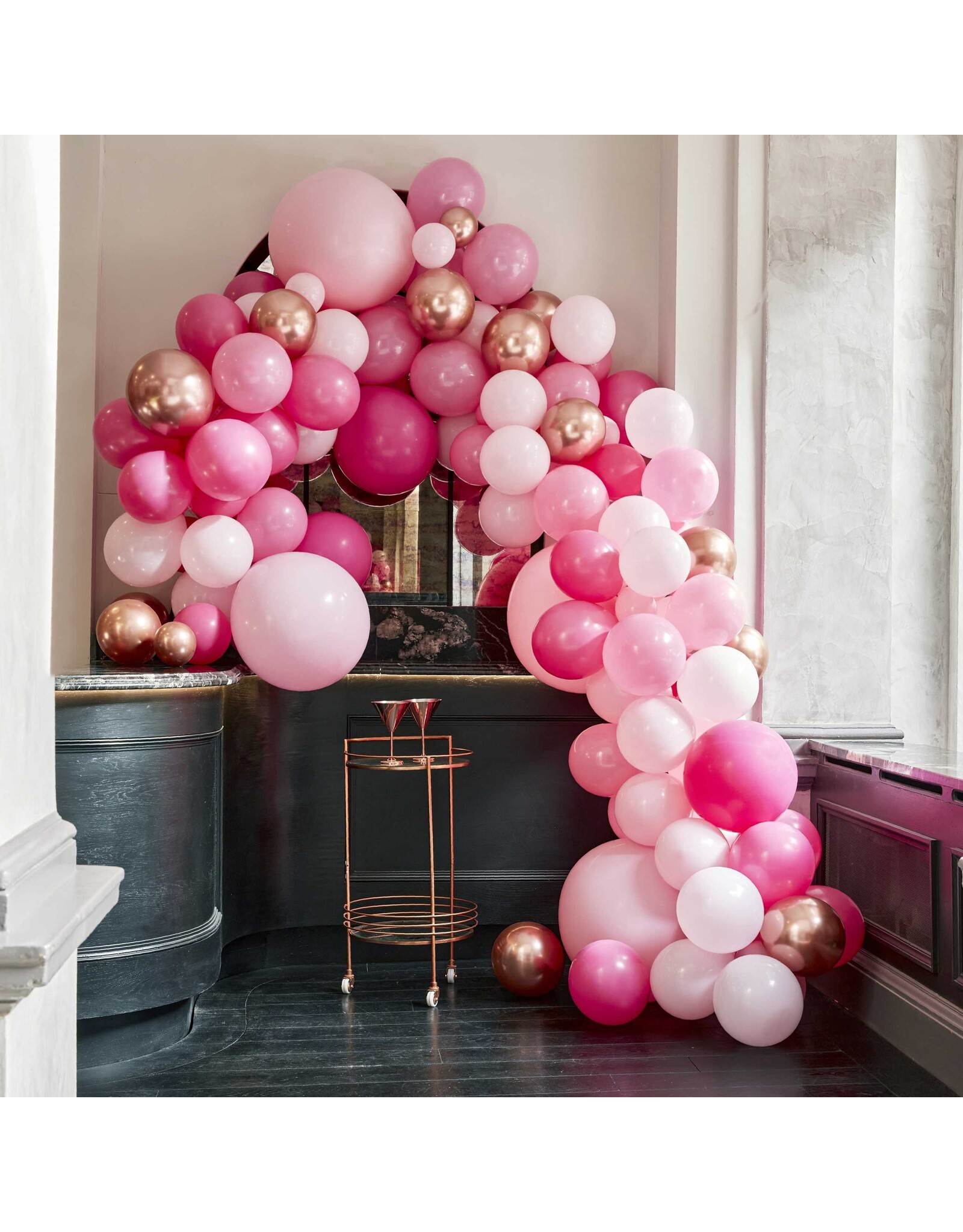 Ballonnenboog roze en rose gold