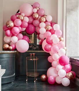 Ballonnenboog roze en rose gold