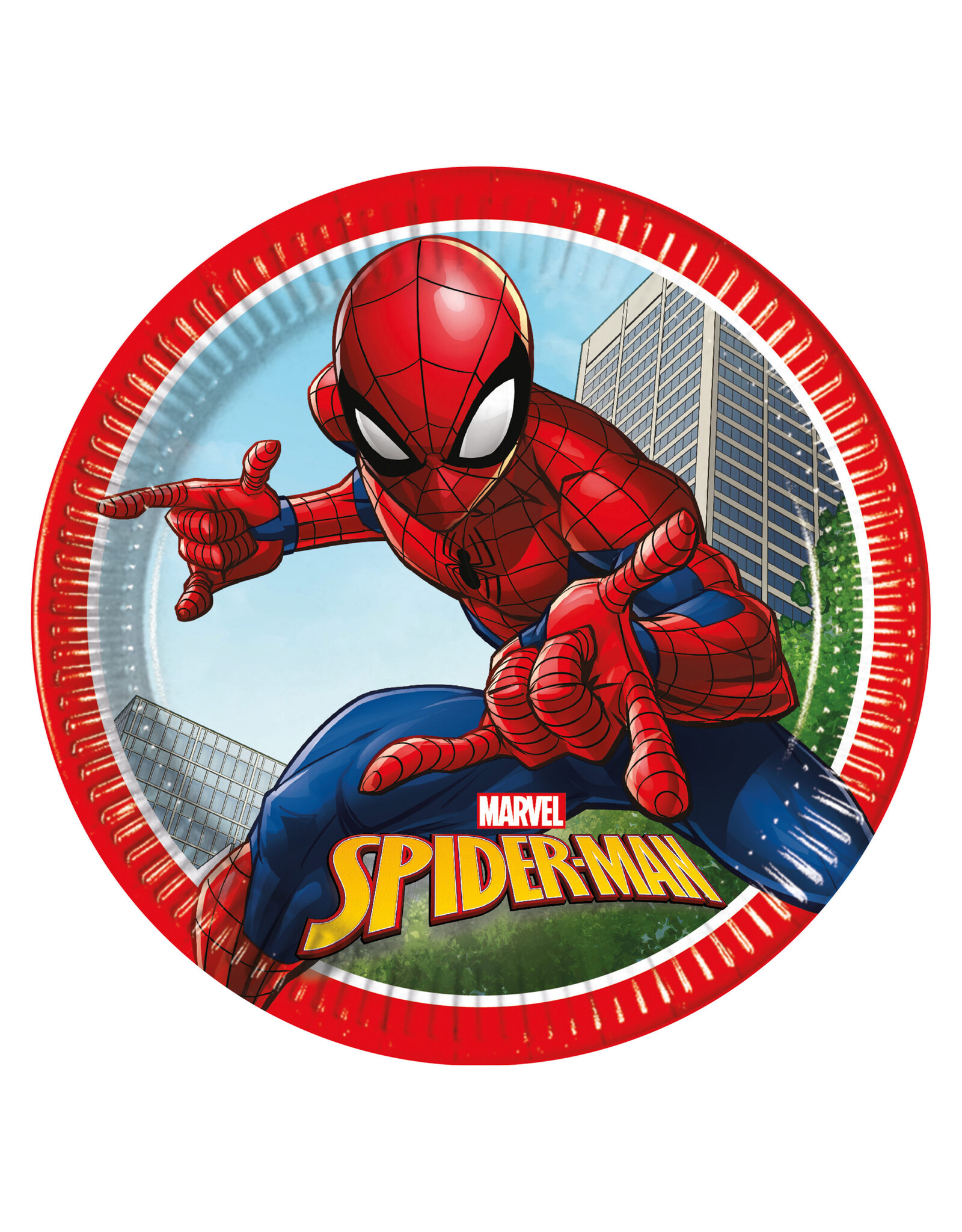 8x spiderman feestbord : 23 cm