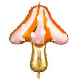 Folieballon paddenstoel oranje goud