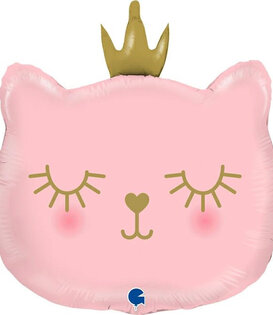 Folieballon roze kat XL