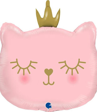 Folieballon roze kat XL
