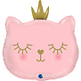 Folieballon roze kat XL