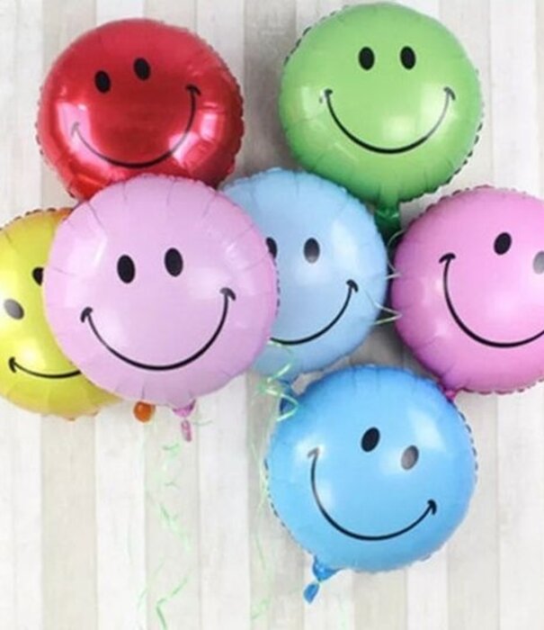 Ballonnenpakket Smiley roze - geel