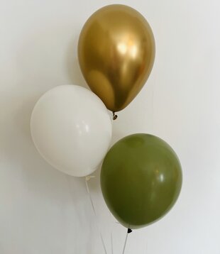 Ballonnentros gevuld met helium: Olijfgroen, goud, wit