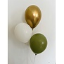Ballonnentros gevuld met helium: Olijfgroen, goud, wit