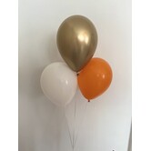 Ballonnentros gevuld met helium: Oranje, goud, wit