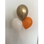 Ballonnentros gevuld met helium: Oranje, goud, wit
