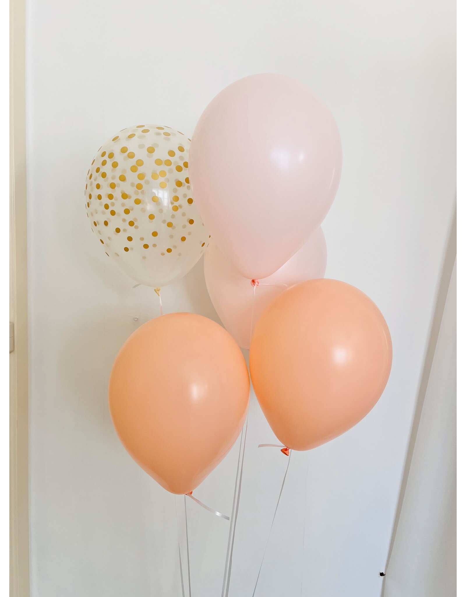 Ballonnentros gevuld met helium Roze - Coral - Goud