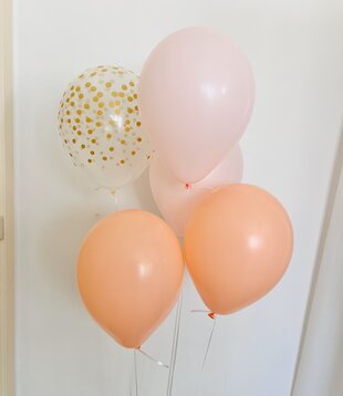 Ballonnentros gevuld met helium Roze - Coral - Goud