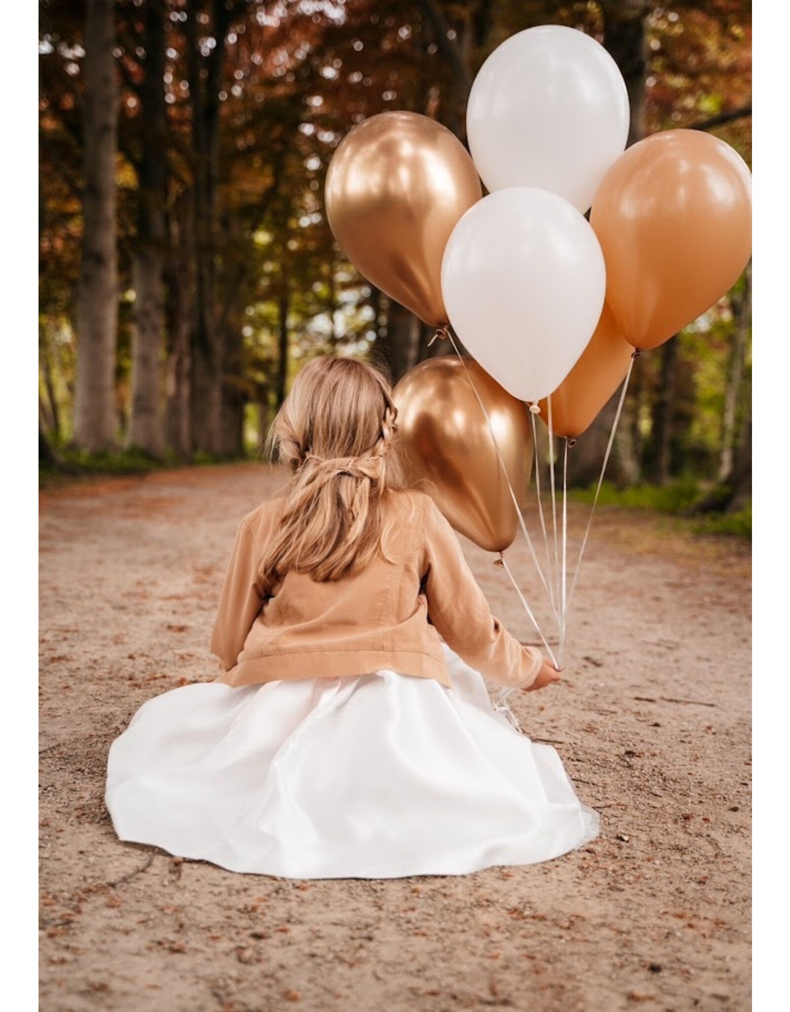 Ballonnentros gevuld met helium: goud - latte - wit