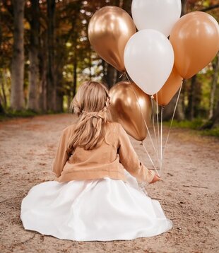 Ballonnentros gevuld met helium: goud - latte - wit