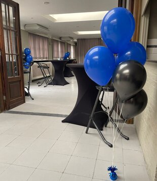 Ballonnentros gevuld met helium: zwart - blauw