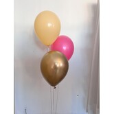 Ballonnnentros gevuld met helium: Peach - Fuchsia - goud