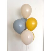 Ballonnentros gevuld met helium: Oker - Dusk blauw - Beige