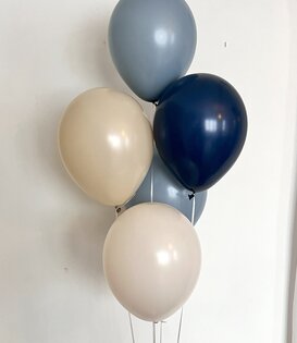 Ballonnentros gevuld met helium: Beige - Dusk blauw - Navy blauw