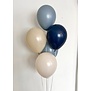 Ballonnentros gevuld met helium: Beige - Dusk blauw - Navy blauw