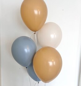 Ballonnentros gevuld met helium: Beige - latte - Dusk blauw