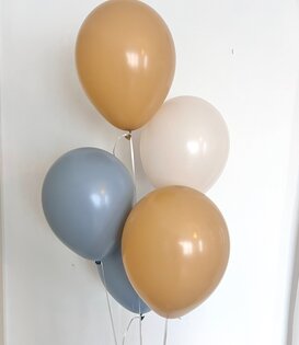 Ballonnentros gevuld met helium: Beige - latte - Dusk blauw
