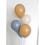 Ballonnentros gevuld met helium: Beige - latte - Dusk blauw