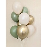 Ballonnentros gevuld met helium: Beige - Goud - Olijfgroen