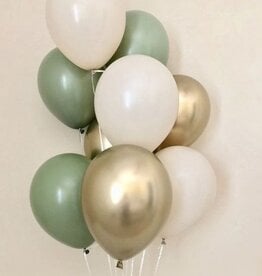 Ballonnentros gevuld met helium: Beige - Goud - Olijfgroen