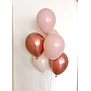 Ballonnnentros gevuld met helium: Dusk roze - rosé goud - Beige