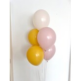 Ballonnentros met helium: Oker - Dusk rose - Beige