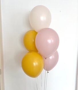 Ballonnentros met helium: Oker - Dusk rose - Beige
