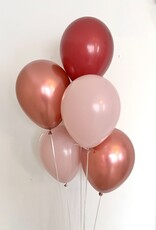 Ballonnentros gevuld met helium: Dusk roze - Beige - Merlot