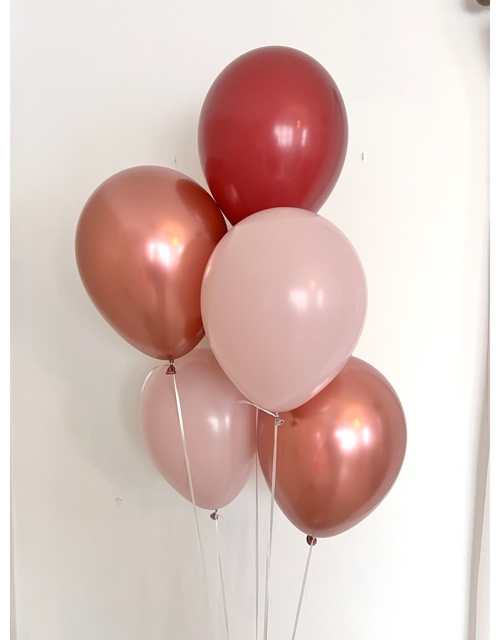 Ballonnentros gevuld met helium: Dusk roze - Beige - Merlot
